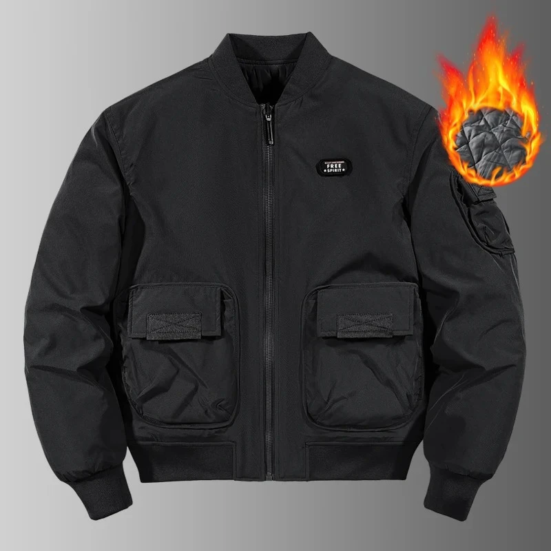 2025 جديد MA1 الطيار Bomber سترة الرجال الخريف الشتاء سميكة البيسبول دعوى معطف غير رسمي الرجال العسكرية يندبروف عمال سترة #4