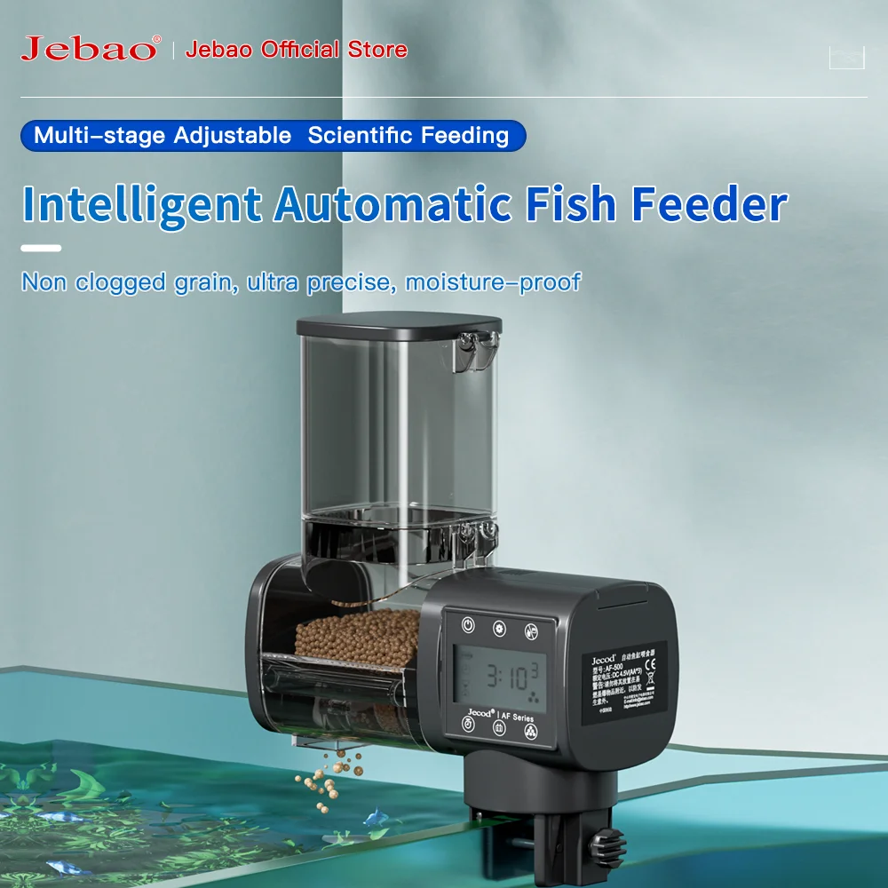 Jebao Jecod 2024 New Aquarium Fish Tank Feeder Intelligent Automatic Feeder Digital Timing  Remote Control Fish Feeding