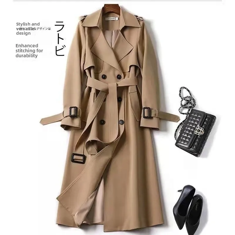 

Women's Mid-Length Over-Knee British Style Coat Spring Autumn New Korean Version plus Size Popular Yang Jing Commute Style Sl...