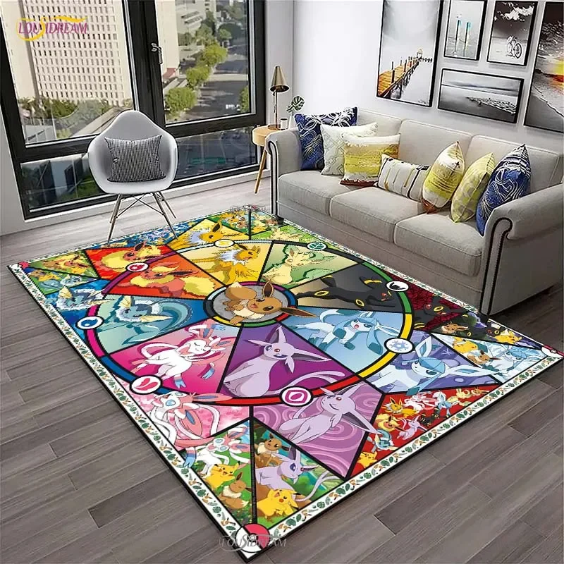 Pokemon Pikachu Cartoon Anime Cute Carpet for Living Room Bedroom Rug Kitchen Door Kids Un-slip Floor Mat Alfombra Birthday gift