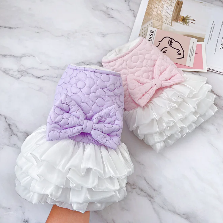 Winter Dog Dress Chihuahua Clothes Cat Clothing Doggy Puppy Small Dog Costume Skirt Tutu Yorkie Pomeranian Maltese Clothing Coat