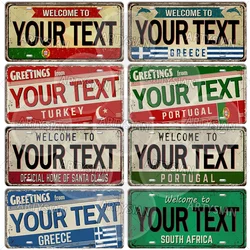 South Africa Santa Claus GRCEE TURKEY portugal  Landmark City Greeting Customized Plaque Personalized Metal Sign Custom Plate