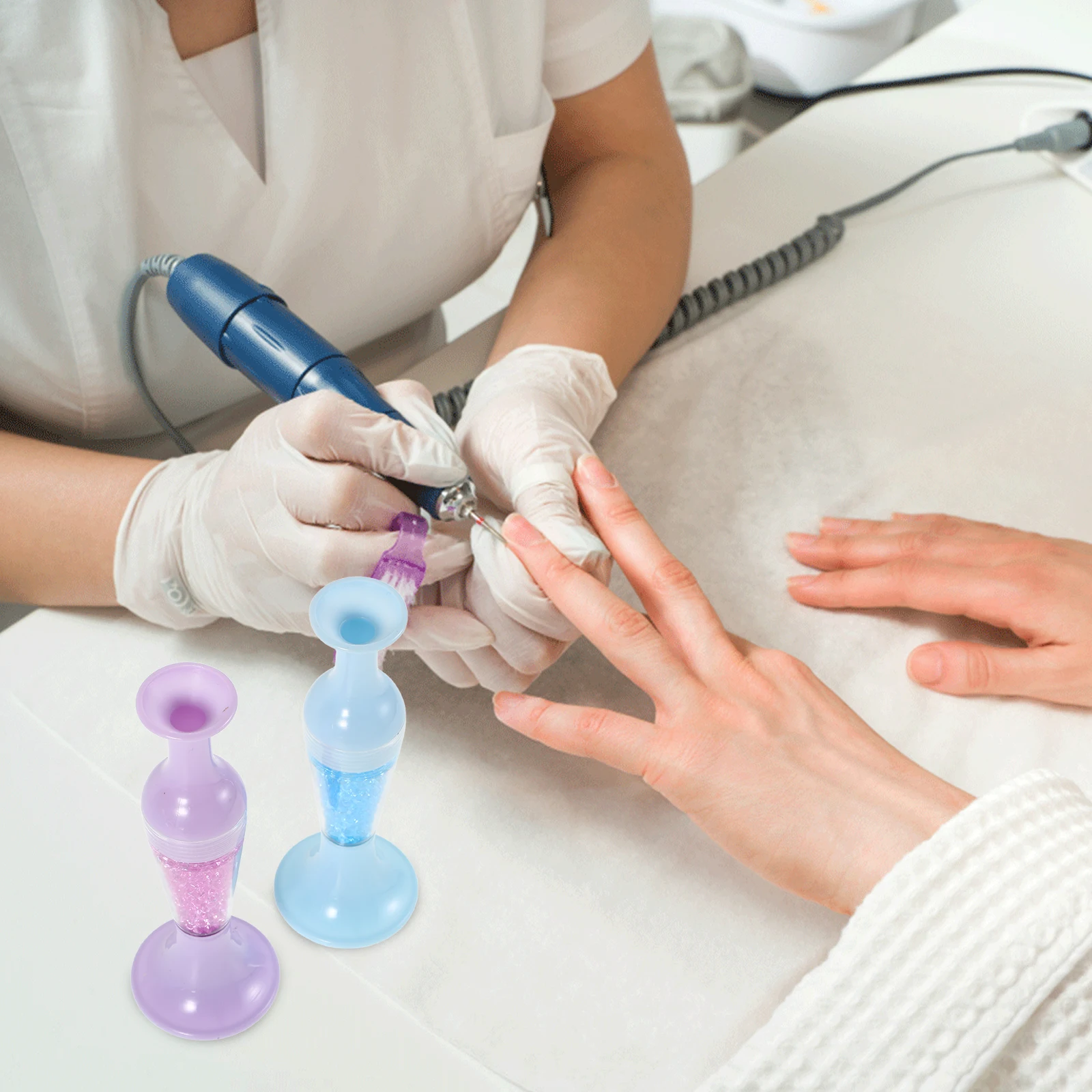 

2 Pcs Manicure Tools Transparent Vase Shaped Diamond Pen Electric Drill Nail Embroidery Craft Set Plastic Paintings