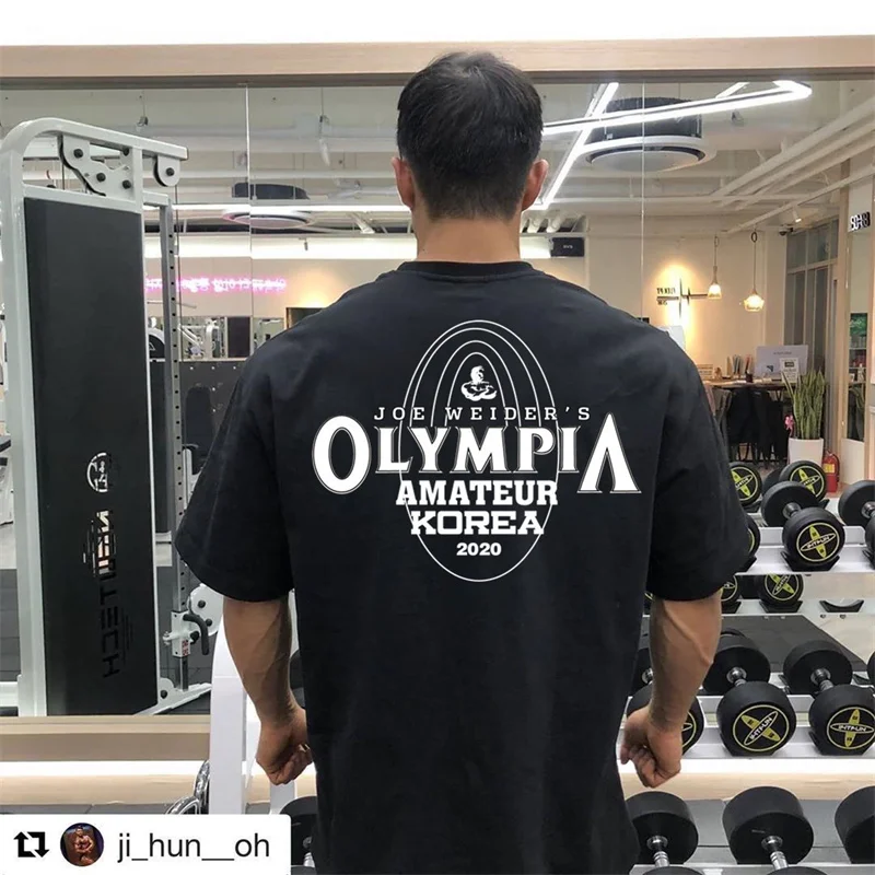 New Fitness T-shirt men Short sleeve Summer Couple Loose Plus Size Men/Women tees Training Leisure cotton Sports T-shirt