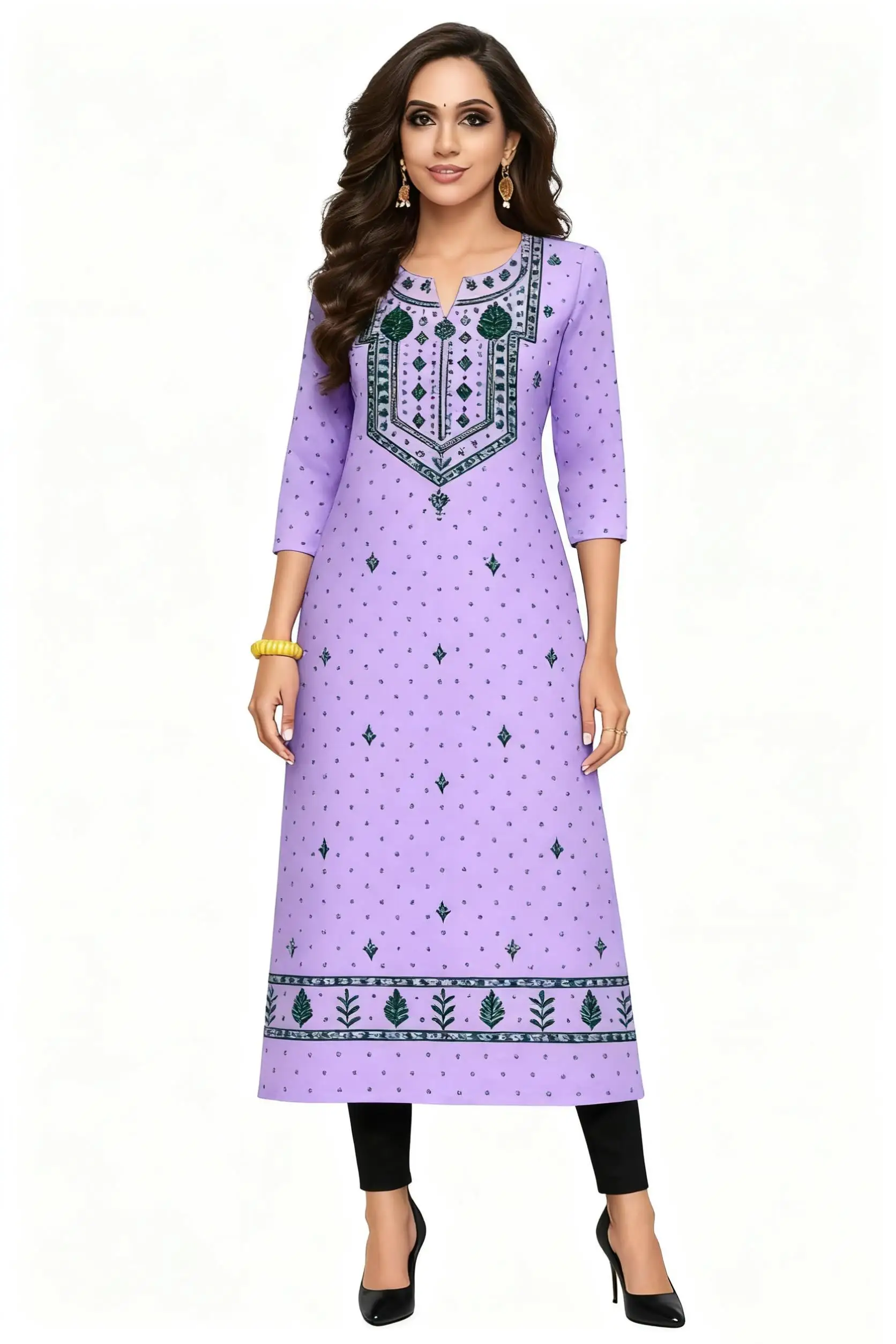 National style Muslim Women Kurtta Casual Dress Slit hem Straight Casual Ethnic Mandarin 3D Design Abito Donna Turkish Abaya 5