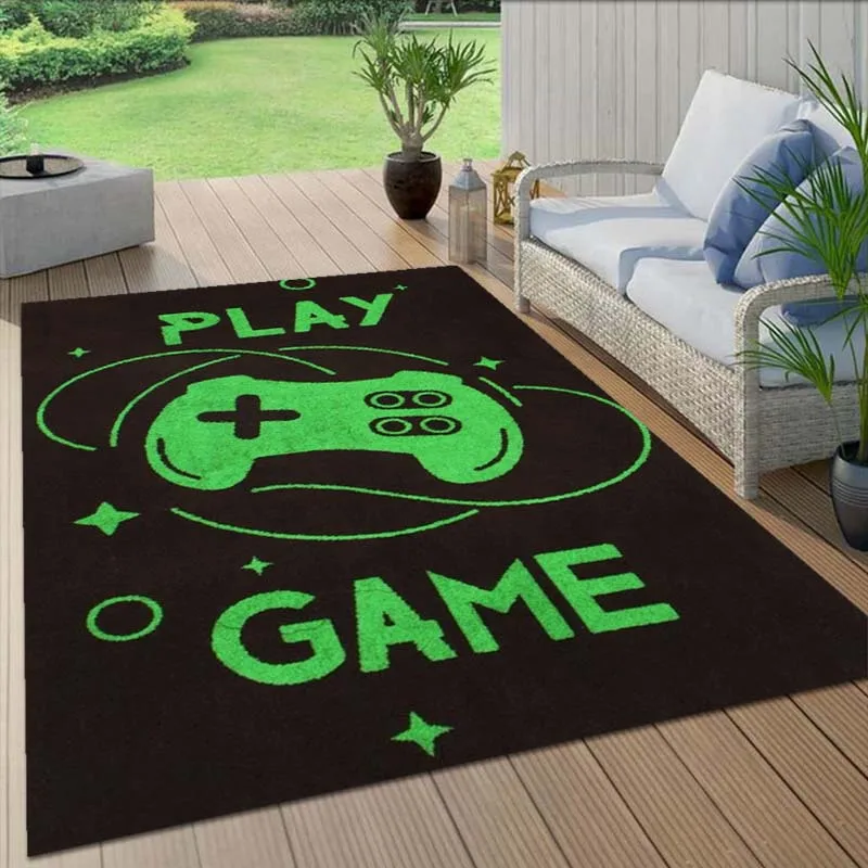 Flannel Printed Gaming Controller Rug Play Game Design Soft Fleece Floor Mat Living Room Carpet Gamer Decor Rugs