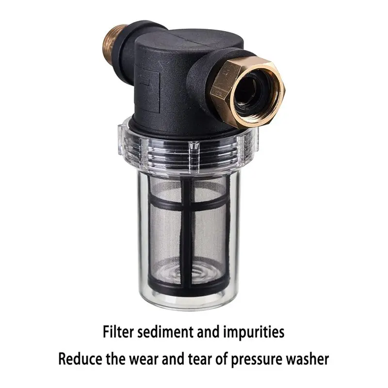 AEE2-Garden Hose Filter, Sediment Filter Attachment For Pressure Washer Inlet Water, With 40 Mesh And 100 Mesh Screen