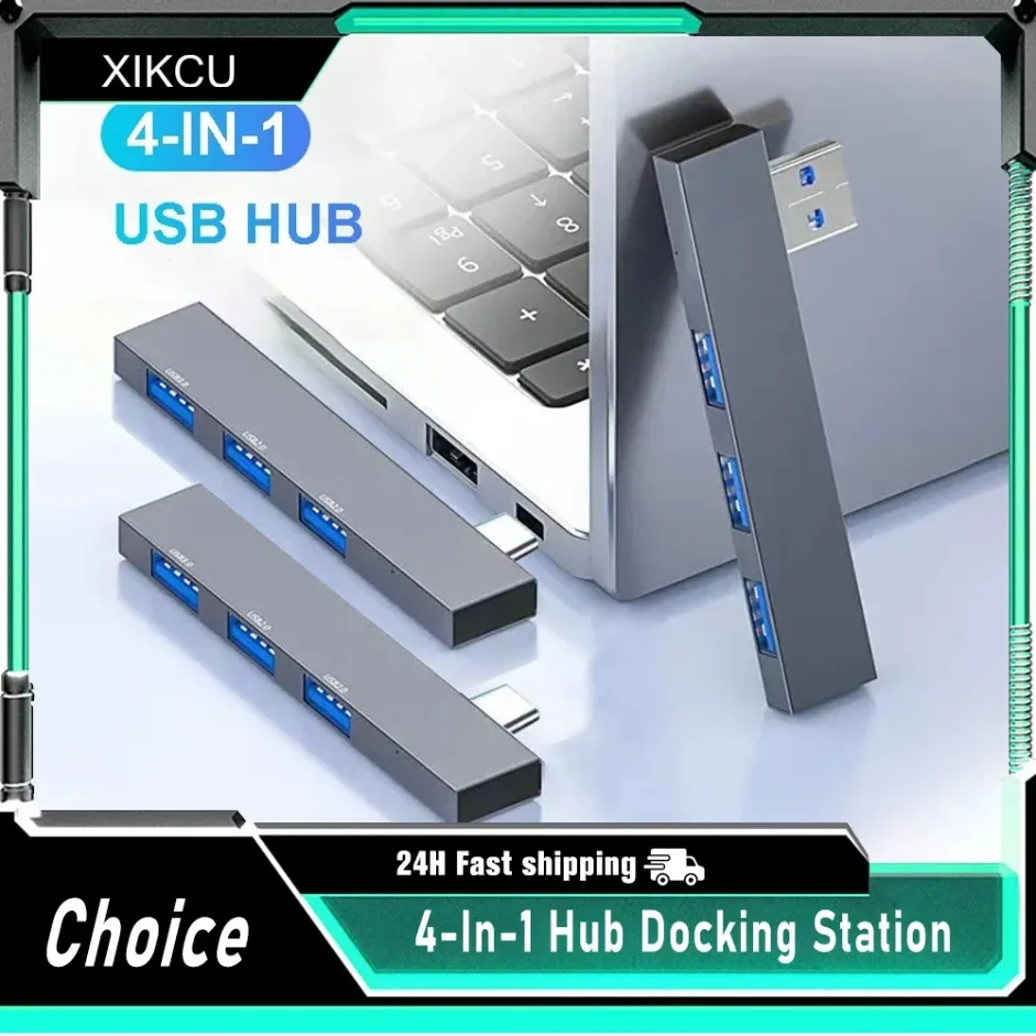 USB C HUB 3.0 Type C 3.1 4 Port Multi USB Splitter OTG Adapter For Xiaomi Lenovo Macbook Pro 13 15 Air Pro Computer Accessories