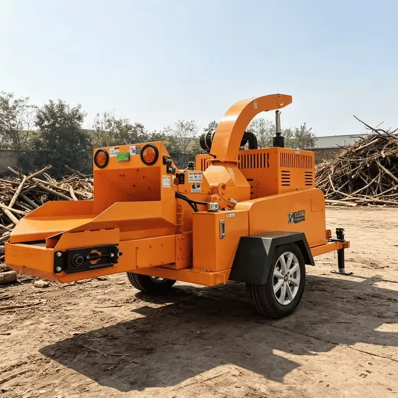 Rugged 300mm Mobile Wood Shredder with Heavy Duty Axles for Off Road Transportation