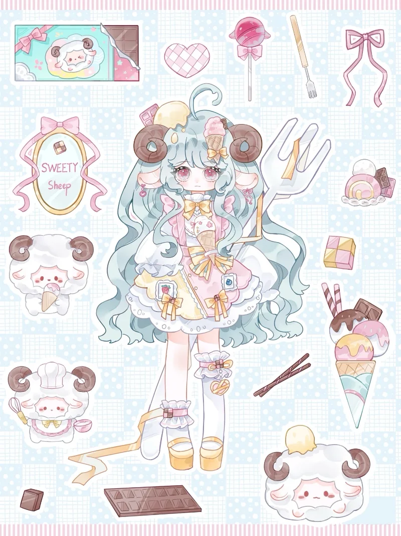 Cute Cartoon Gilr Ins Korean Collage Characters Guka Stickers DIY Decorative Handbook view 3