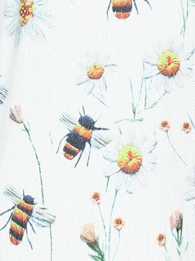 Damski luźny sweter z długim rękawem i dekoltem w szpic z nadrukiem pszczoły Jesienno-zimowy wydajny wybranie Wygodna dzianina