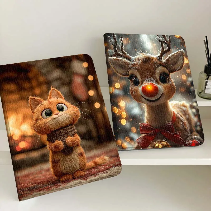 

Cartoon Cat Fireplace Light Tablet Case For Samsung Tab Galaxy S6 S11 A A7 A8 A9 A11 10.1 10.4 10.5 Plus Lite Gift