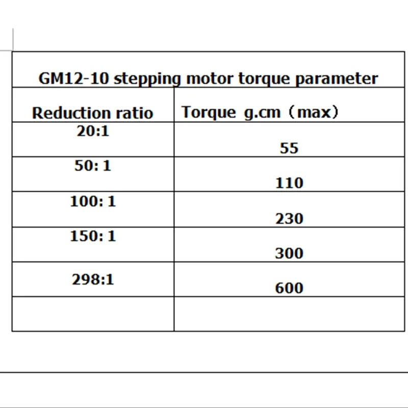 GM12-10 Micro Tiny 10mm Stepper Motor Gearbox Two-phase Four-wire Stepper Motor Reduction Ratio 20:1/50:1/100:1/150:1/ 298:1