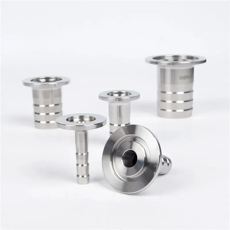 4pcsStainless Steel 304 KF16 Flange Adapter for Vacuum Hose Barb Fittings Vacuum Barb Hose Tubing Flange Adapter Connector Joint