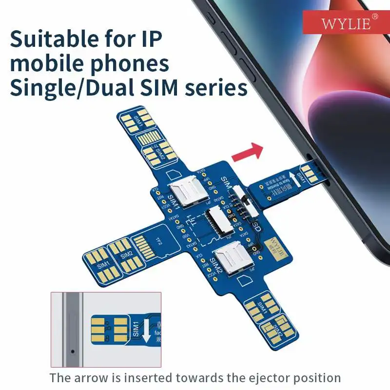 WYLIE Smartphone Sim Card Signal Universal Test Board SD Card Reader Tool For iPhone Samsung Huawei Xiaomi Android Phone