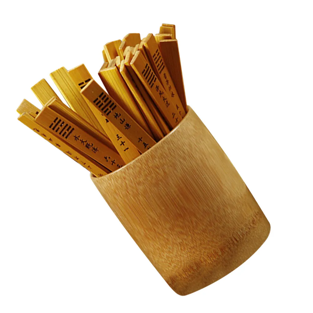 

1Set Bamboo Divination Sticks Bucket Chinese Divination Game Set Beginner Friendly Traditional Prop Home Office Fun Interactive