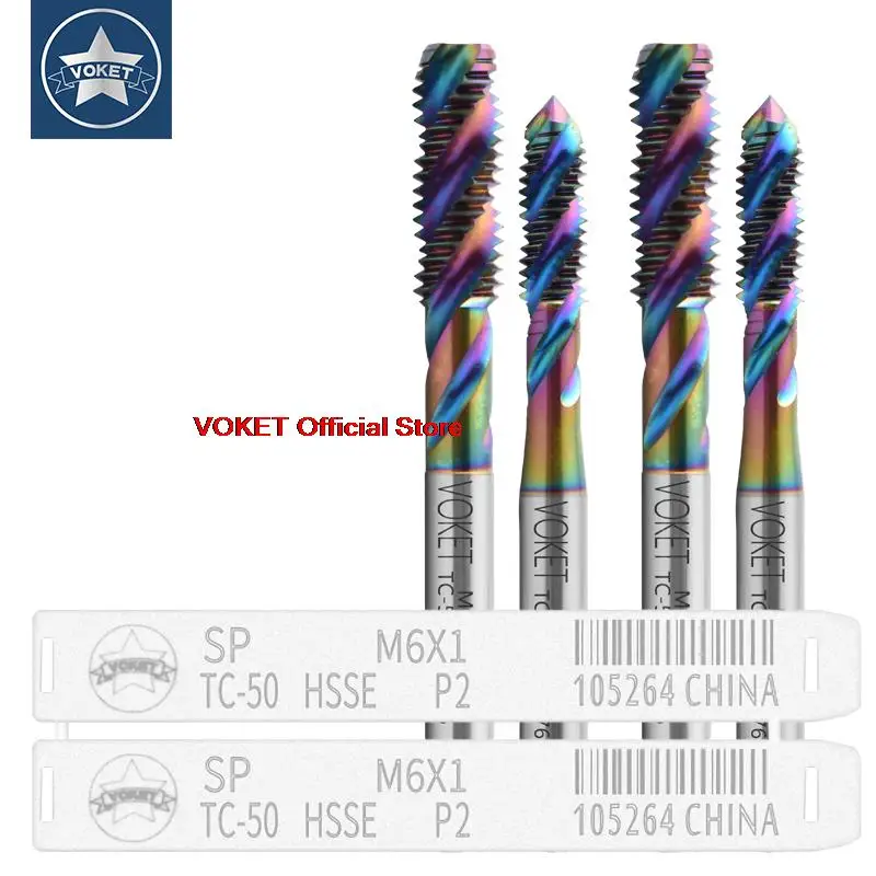 HSSE-grifo acanalado en espiral, M1, 2, M1.4, M1.5, M1.6, M2, M2.5, M3, M4, M5, M7, M8, M9, M10, M11, M12, M14, M16, M18, M20, M22, M24