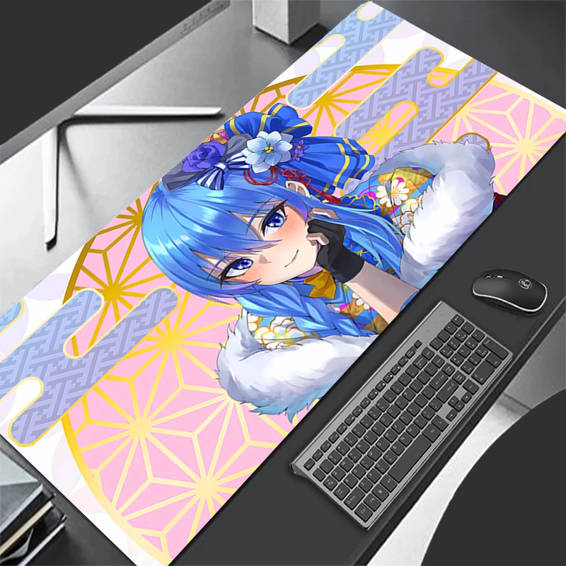 Tapis de souris accessoires de jeu d'ordinateur tapis de clavier bureau tapis de souris en caoutchouc décoration bureau Hololive Hoshimachi Suisei tapis de souris