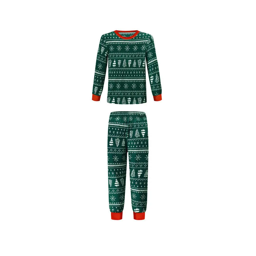 2023 autumn winter Amazon European and American Christmas fun printed set home dress pajamas parent-child outfit