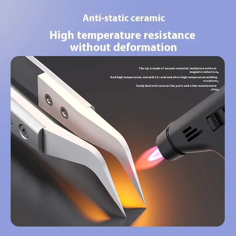 ميكانيكي SM-11/17 ملاقط سيراميك عالية الدقة غير مغناطيسية مقاومة للحرارة معزولة لأدوات إصلاح لوحة دوائر كهربائية دقيقة
