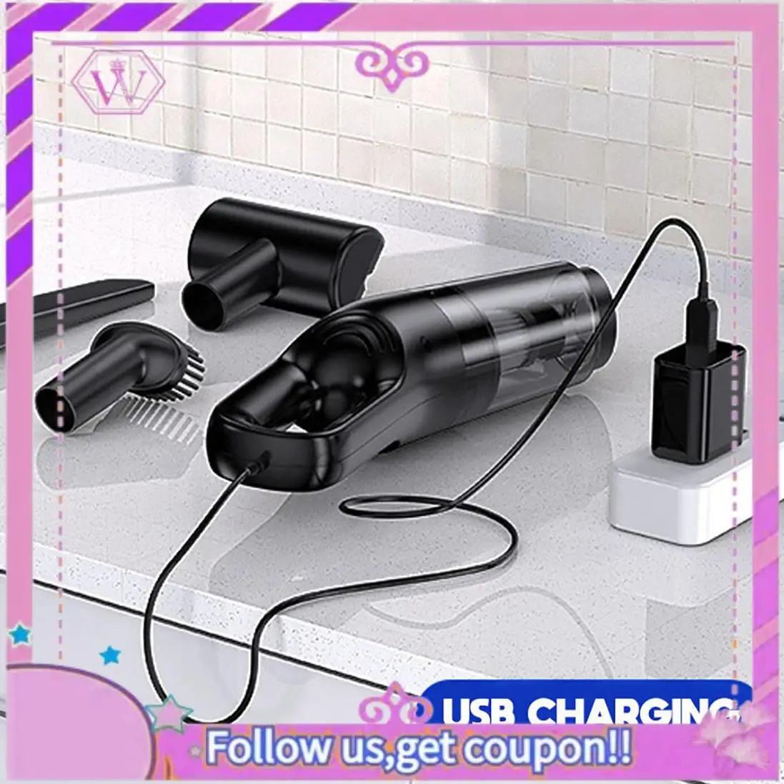 

Latest Portable Car Vacuum Cleaner USB Chargable Vacuum Cleaner 10000Pa High Power Vacuum For Car Detailing Interior Cleaning