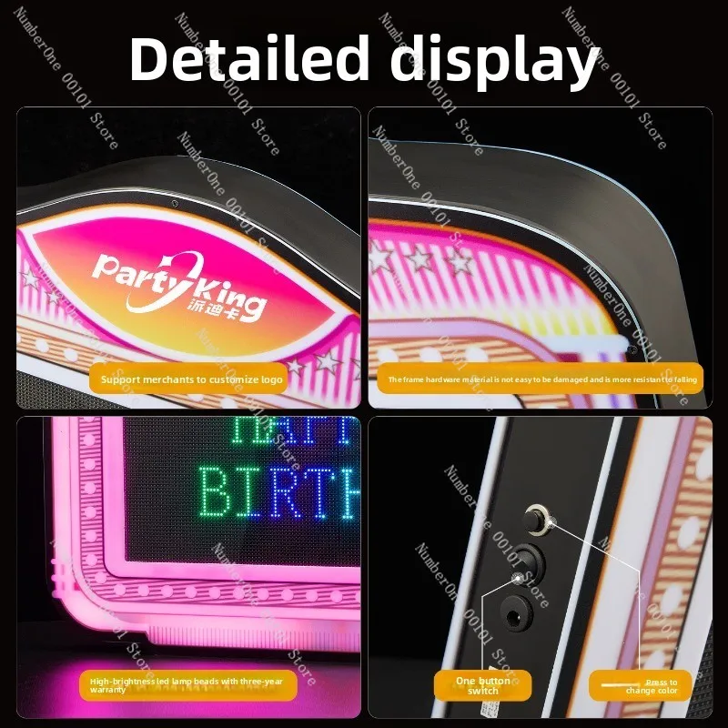 LED luminous hand placard bar atmosphere placard display can be DIY word change Symphony luminous placard