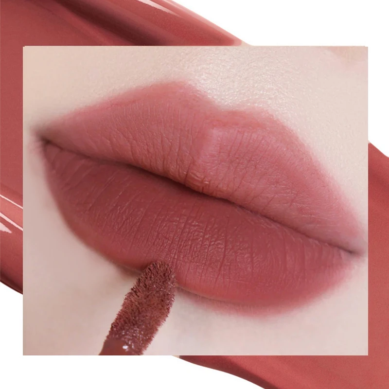 Wodoodporny matowy aksamitny błyszczyk do ust, długotrwała pomadka, nie pozostawia śladów na filiżance, nie blaknie, miękki, mgiełkowy wykończenie dla pełniejszych ust.