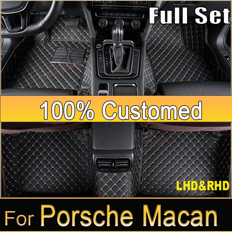 Car floor mats for Porsche Macan 2014-2024 15 16 17 18 19 20 21 22 23 Custom auto foot Pads automobile carpet cover