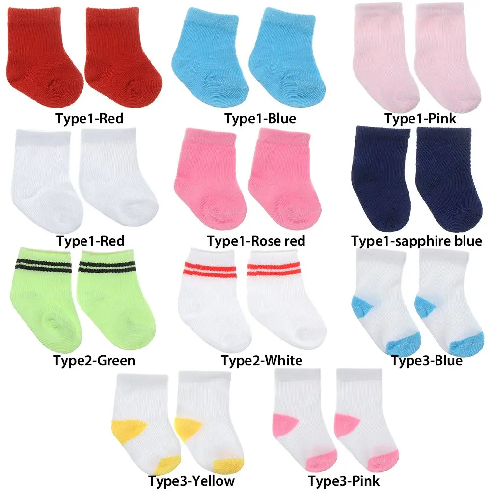 1 คู่สีสัน DIY เล่น House ตุ๊กตาอุปกรณ์เสริมกีฬาถุงน่องตุ๊กตาสวมใส่ถุงเท้ามินิ Fit สําหรับ 18 นิ้ว/43 ซม.