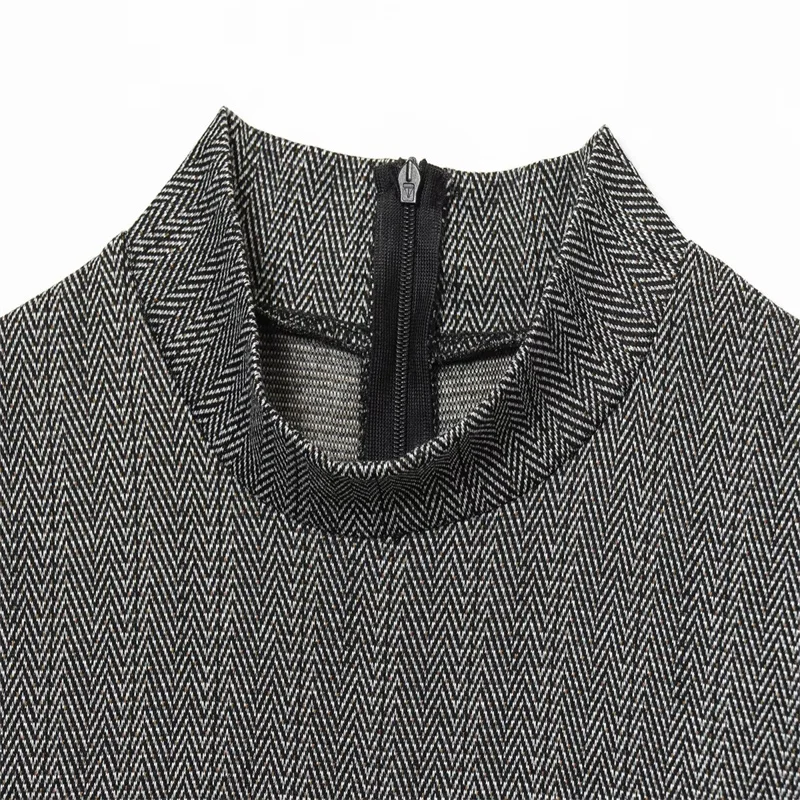 Vestido de sarja na moda feminina com cinto moda sexy 2025 outono sazonal vestido sexy na moda