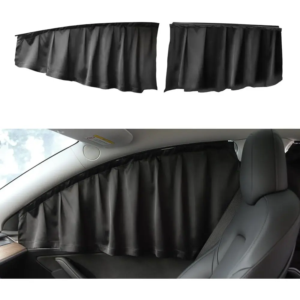 

Window Sun Shade for Tesla Model Y 2021-2026, Privacy Curtain Blinds Front & Rear Window Shade Blackout Drapes Set of 4, Standar