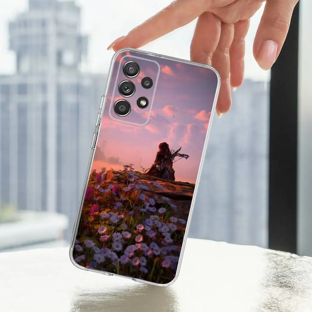 Game H-Horizon Z-Zero D-Dawn Phone Case For Samsung S30,S23,S22,S21,S20,Ultra,FE,Lite, S10,S9,S8,PIus,Transparent, Silicone Case