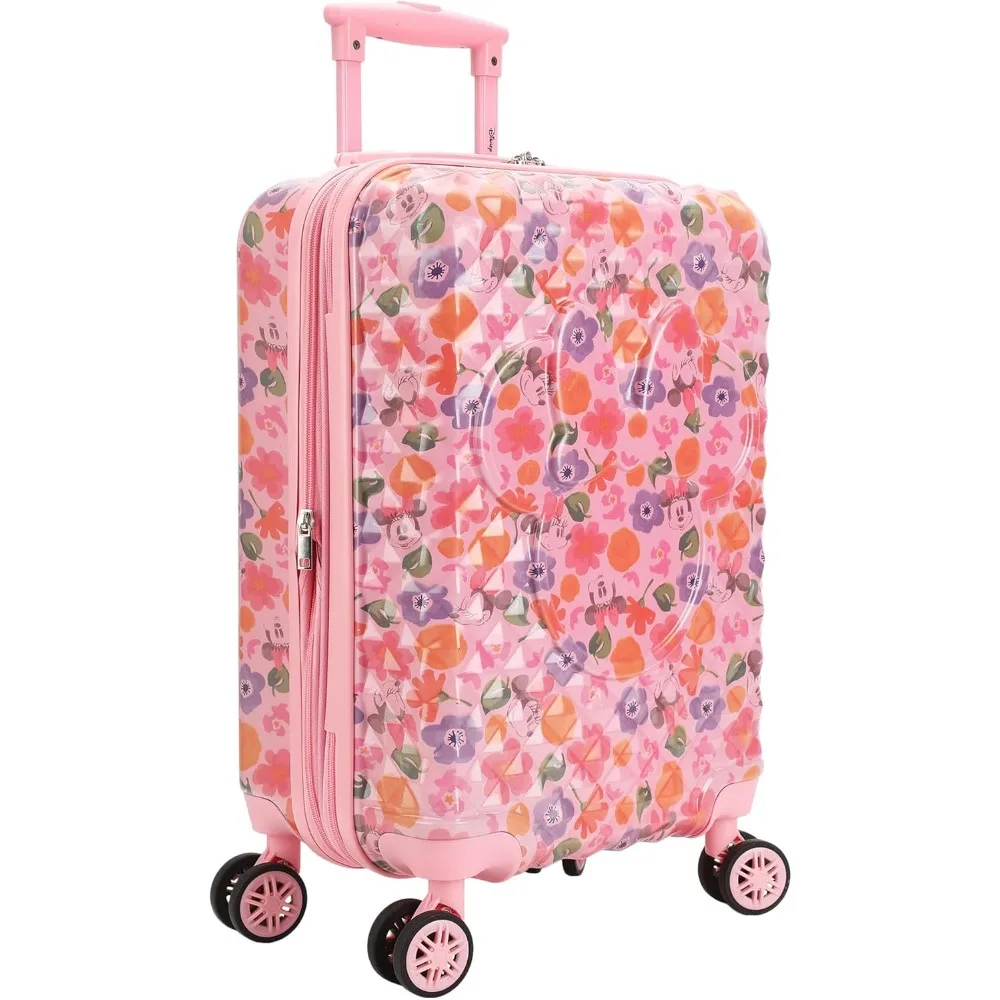 Minnie Mouse Print 20 Inch Hardshell Spinner Carry-On Suitcase with All-Over Design for Travel