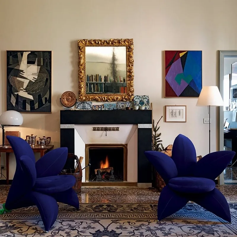 Modedesigner-Sofa mit Lilienblüten aus Fiberglas