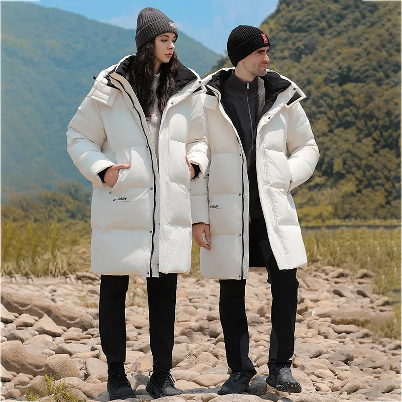 2024 New Winter Men Women Down jacket For Couples Coat Oversize Outerwear With Hood Down