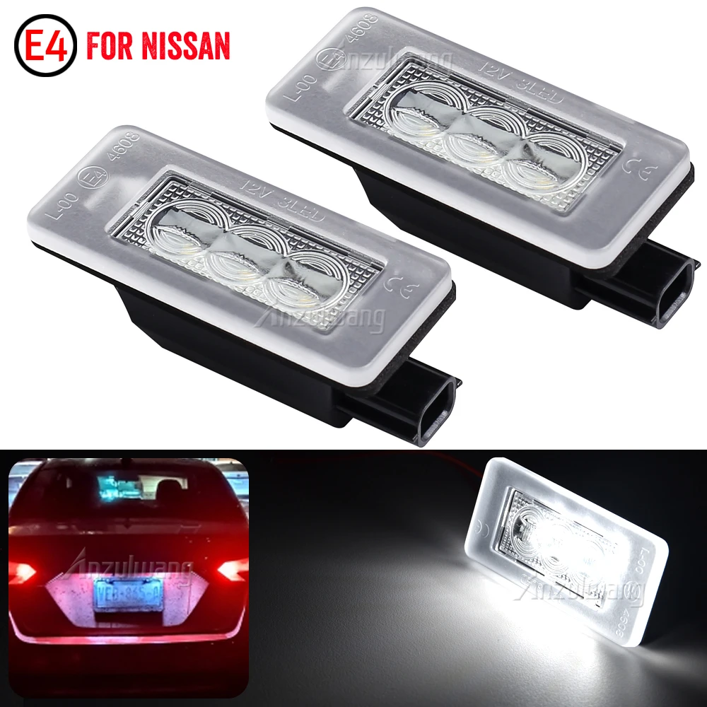 

2Pcs Canbus LED License Number Plate Light Lamp For Nissan Serena C27 Altima Suzuki Landy Dacia Duster 265108990E