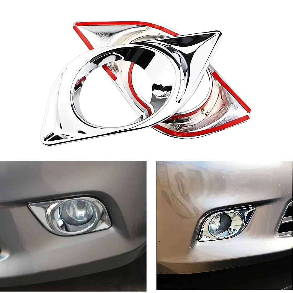 For Nissan Versa Latio Almera Sunny 2011 2012 2013 2014 2015 2016 2017 2Pcs Chrome Front Fog Light Cover Sticker Accessories view 2