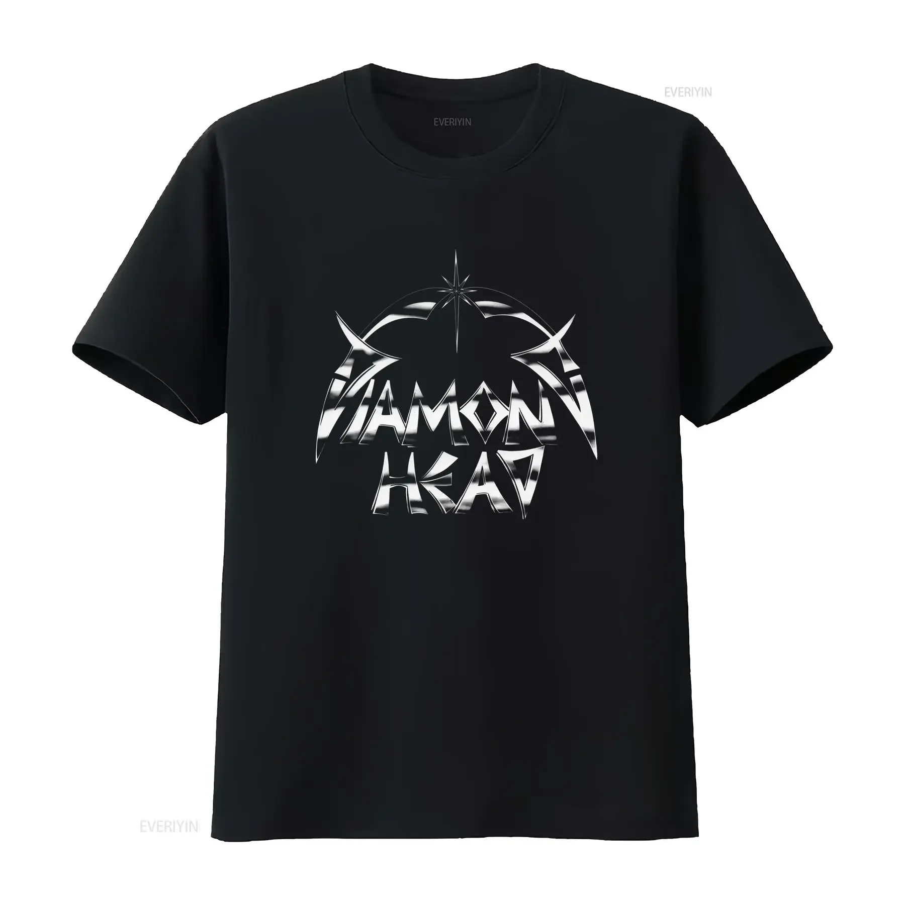DIAMOND HEAD DH LOGO Black T Shirt for Men X Large Size vintage Washed Top For Everyday Wear Stylish Slightly Unisex homme