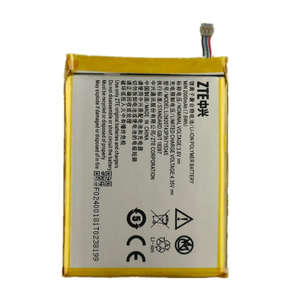 LI3820T43P3h715345 Original Battery For ZTE Grand S Flex MF910 MF910S MF910L MF920 S MEGAFON MR150-2 MR150-5 MTC 835F Battery