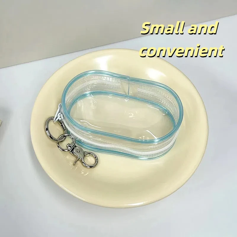 Single Portable Mini Transparent Charging Cable Storage Box Multi-function Zipper Earphone Box Travel Accessories Key Bag