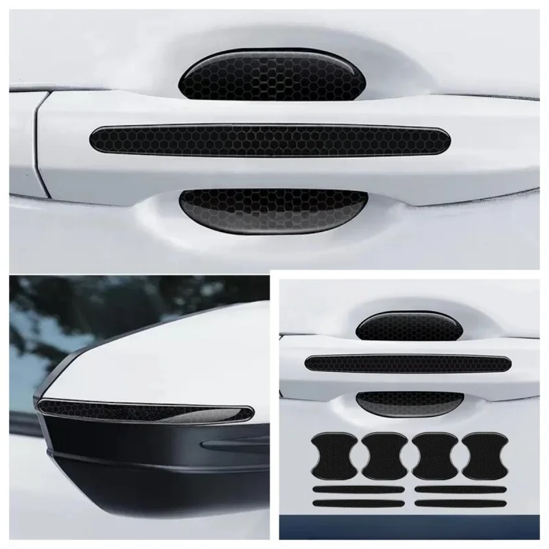 4/8p Automobile door handle cover protection vinyl film protection sticker resin scratch protection strip auto parts accessories
