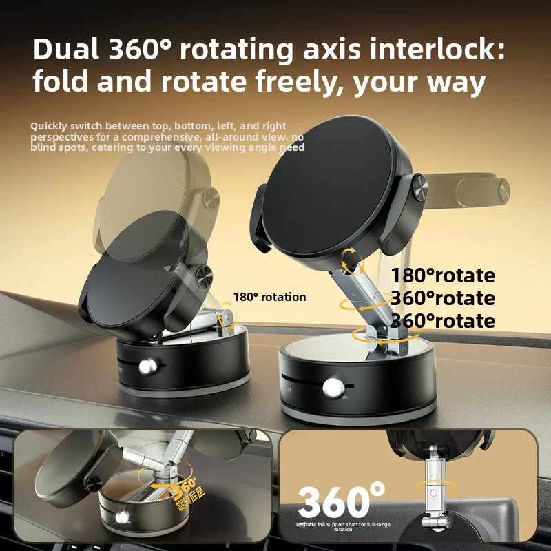 

Rotatable vacuum adsorption bracket Multifunctional metal vacuum magnetic suction Lazy mobile phone holder Desktop