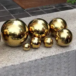 201 Stainless Steel Titanium Gold Hollow Sphere Decorative Golden Metal Christmas Balls Home Decoration Magic Ball 25-200mm