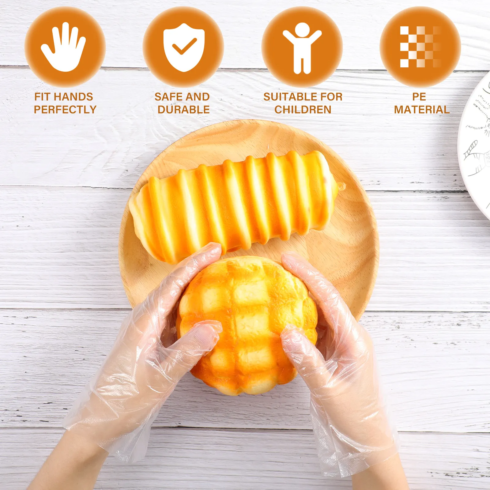 100 Pcs Eating Gloves for Food Prep Handling Disposable ’s Cooking Size