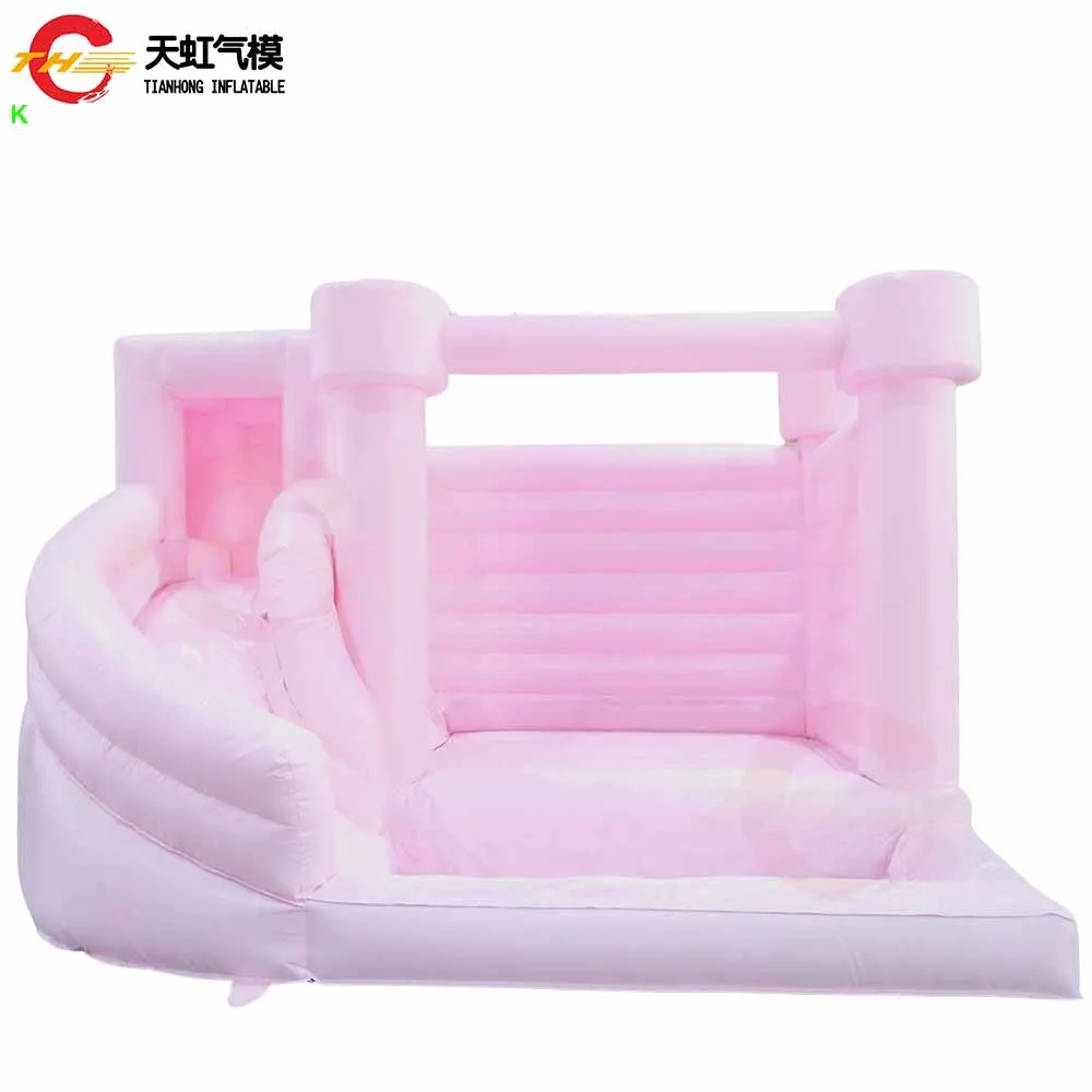 Videur gonflable blanc avec piscine à balles, jeu de carnaval gonflable Commercial, maison de rebond, amusant en plein air avec souffleur, livraison rapide