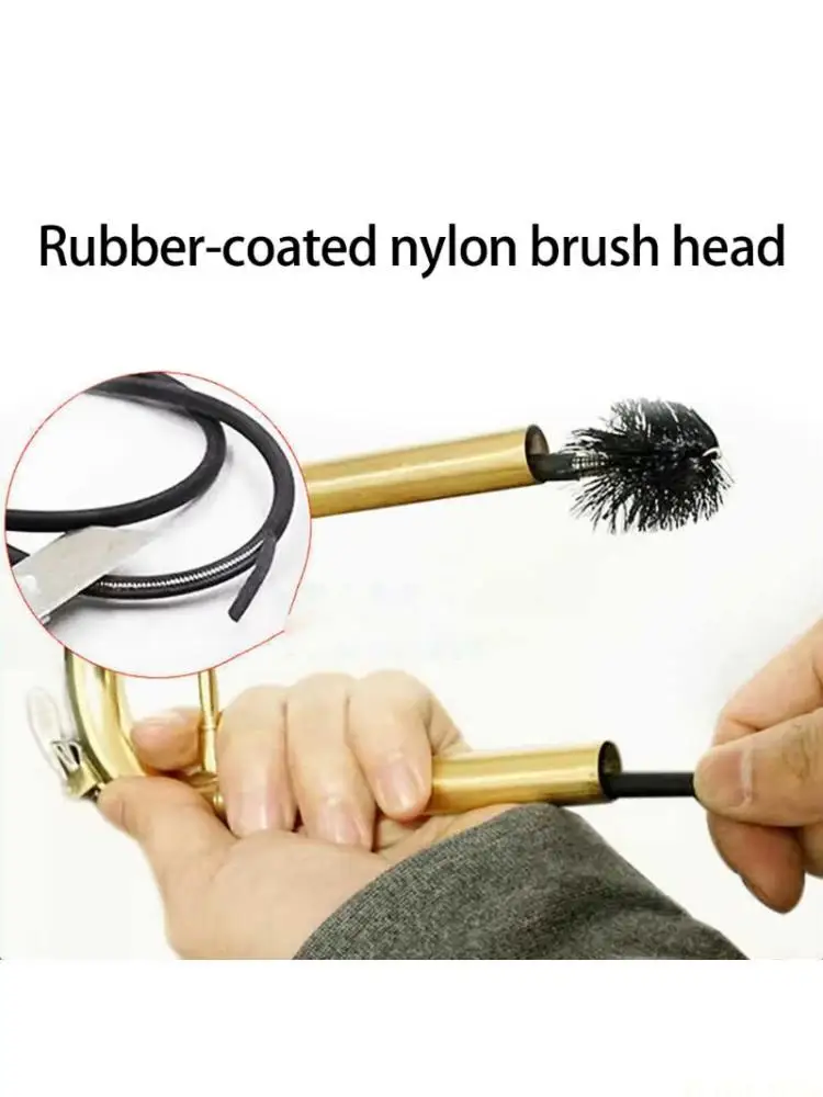 M5TC Trumpet Cleaning Care Tool Mouthpiece Brush Valves Brush Flexible Snake Brush Musical Instrument Care Accessories