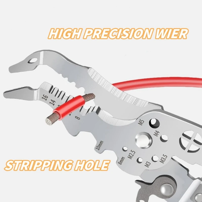 Professional Electrical Wire Stripper, Cutter & Crimper Pliers, Multifunctional Cable Handling Tool, Versatile Use Easy Install