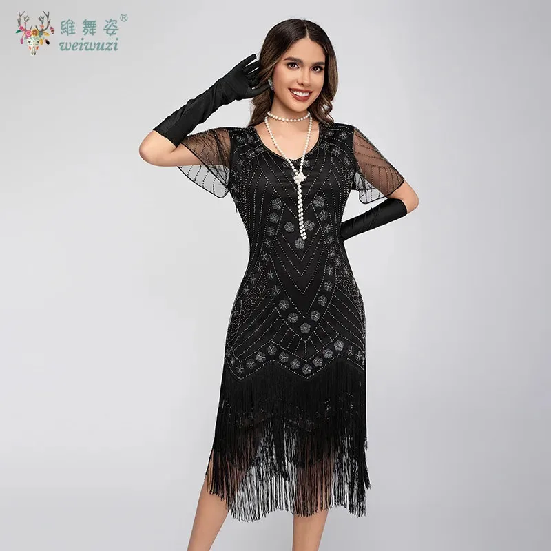 2025 новейший стиль, ретро, Гэтсби, бальное вечернее платье с кисточками, блестящие бусины ручной работы, вышивка, цветочный узор, бальное вечернее платье