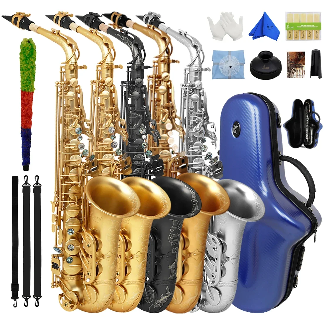 

Eb Alto Saxophone Brass Nickel Plated E Flat Sax Professional Woodwind Instruments With Saxfone Case Reeds Parts & Accessories