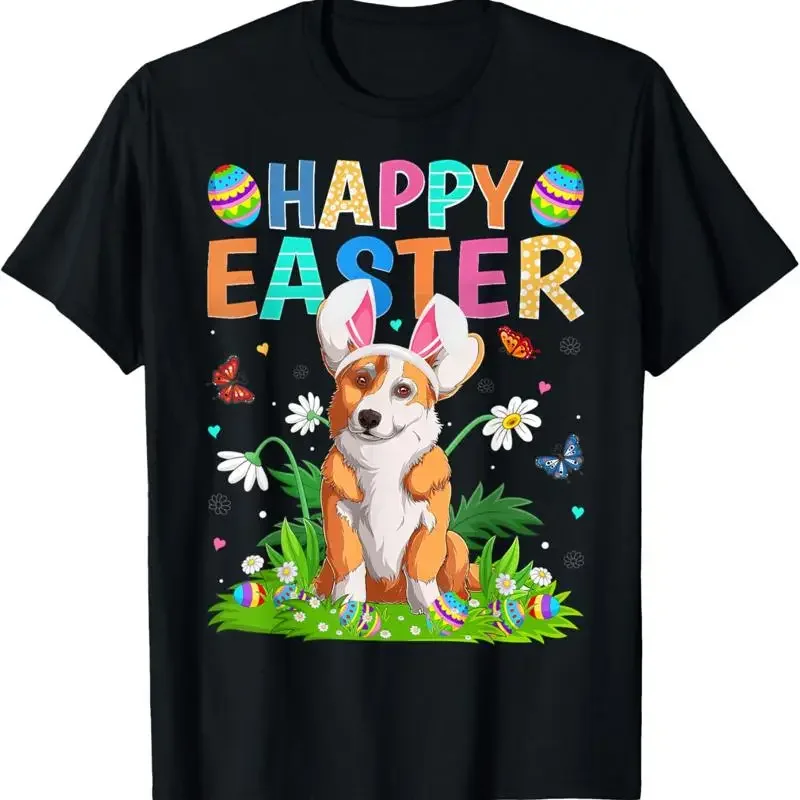 Happy Easter Bunny Egg Funny Corgi Dog Sunday T Shirt